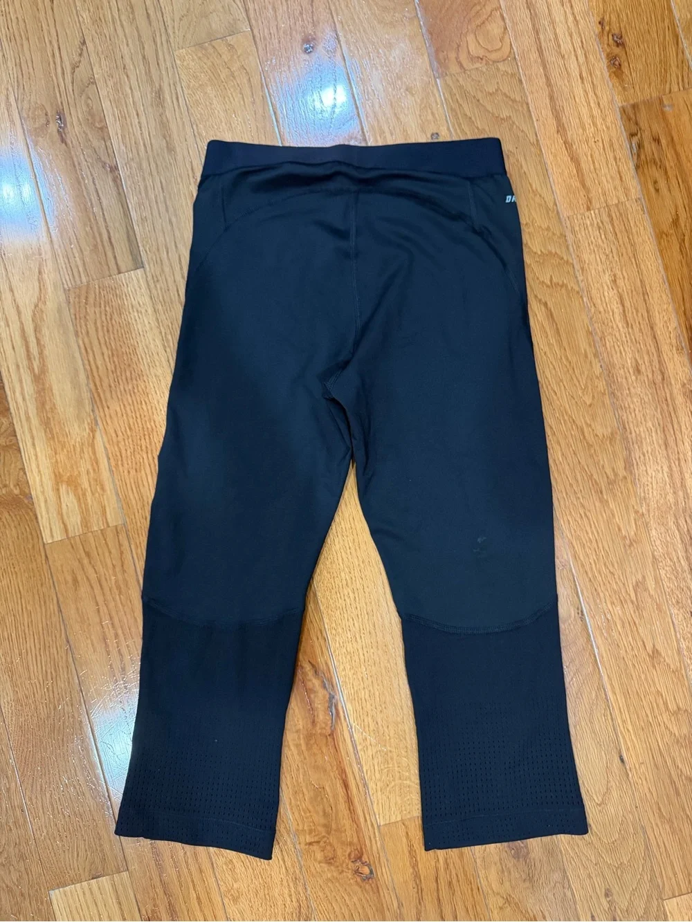 Nike Black Capri Leggings with Silver Swoosh
